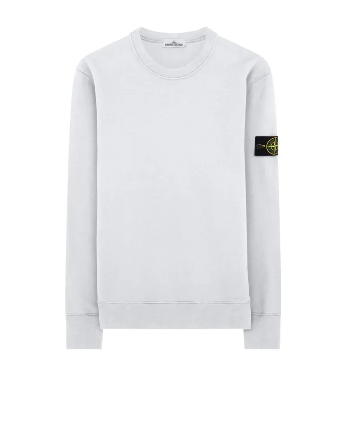 Mens 63020 Sweatshirt In White Stone Island Sweatshirts
