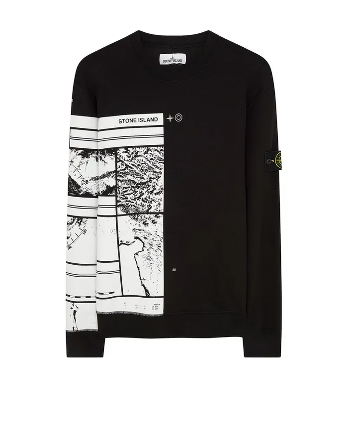 Mens 63088 Mural Part 3 Crewneck Sweatshirt In Black Stone Island Sweatshirts Mens 63088 Mural Part 3 Crewneck Sweatshirt In Black Stone Island Sweatshirts