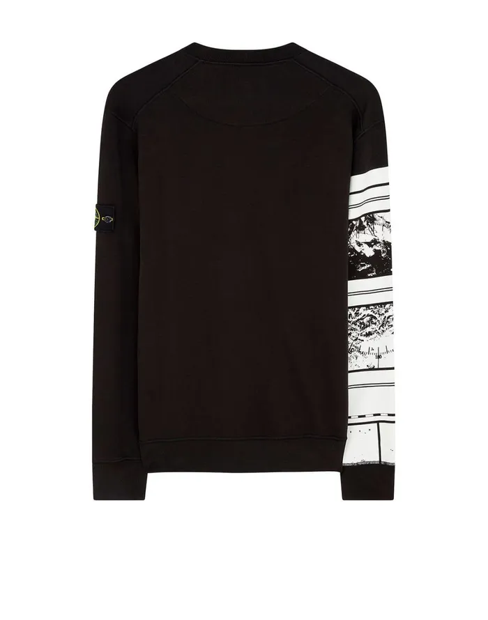 Mens 63088 Mural Part 3 Crewneck Sweatshirt In Black Stone Island Sweatshirts