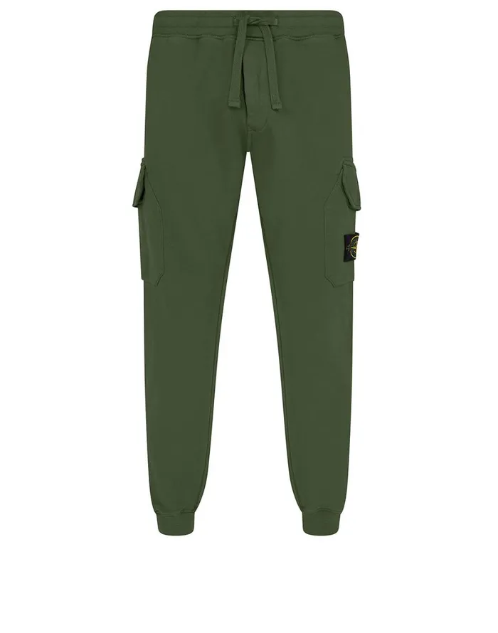Mens 63220 Fleece Pants In Dark Forest Stone Island Trousers