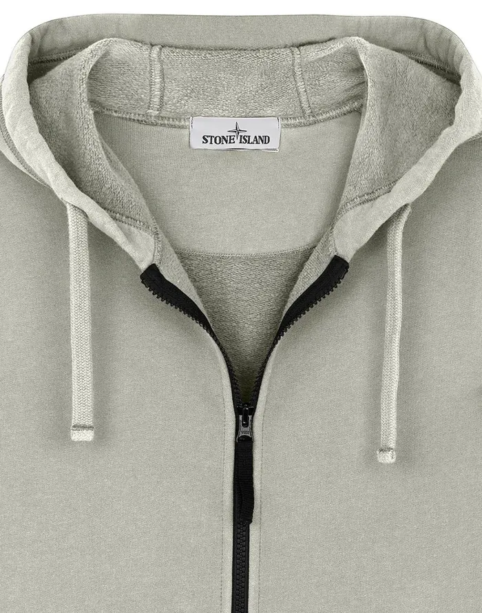 Mens 64220 Hooded Full Zip Sweatshirt In Dove Grey Stone Island Sweatshirts