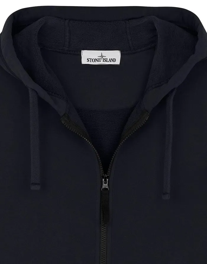 Mens 64220 Hooded Full Zip Sweatshirt In Navy Stone Island Sweatshirts