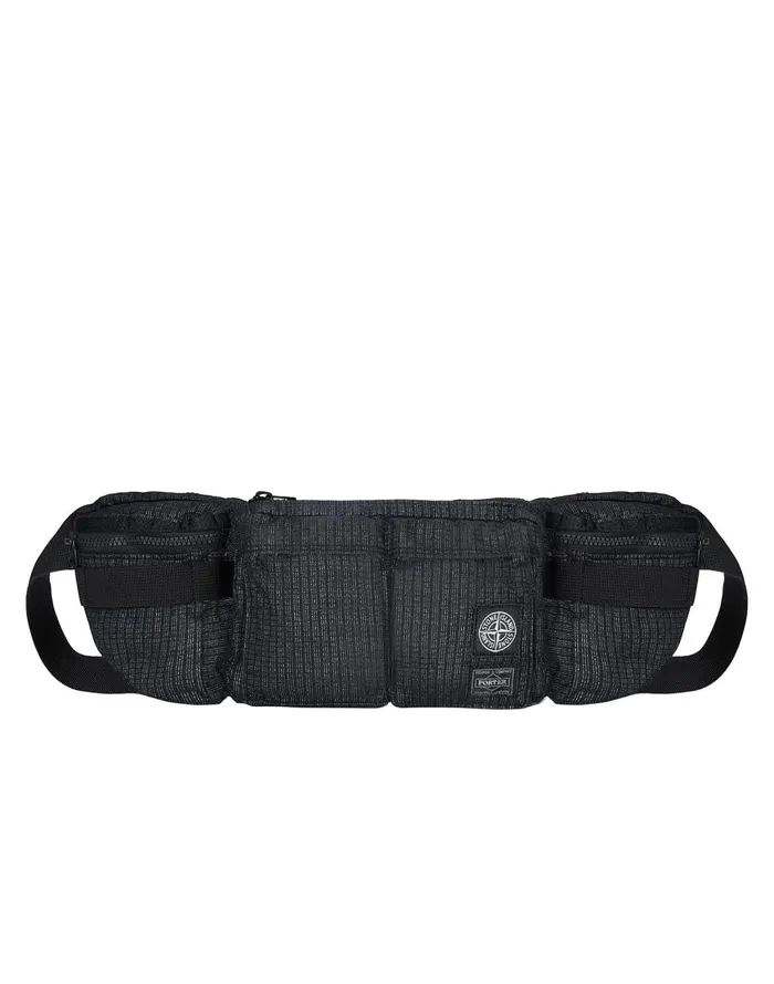 Mens 916P1 Stone IslandPorterReflective Weave RipstopTc In Black Stone Island Bags