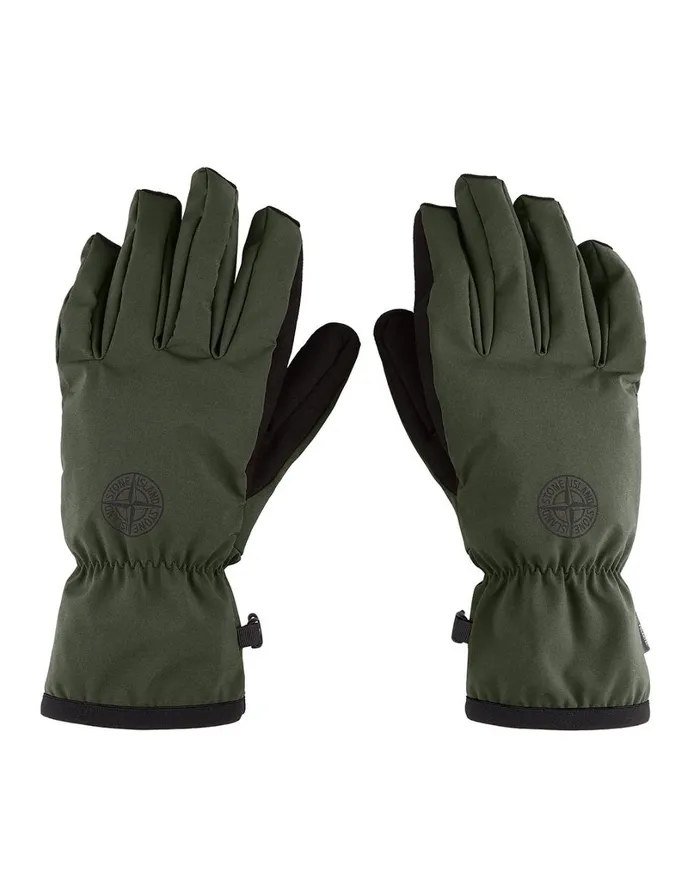 Mens 92429 Soft ShellR Gloves In Dark Forest Stone Island Gloves