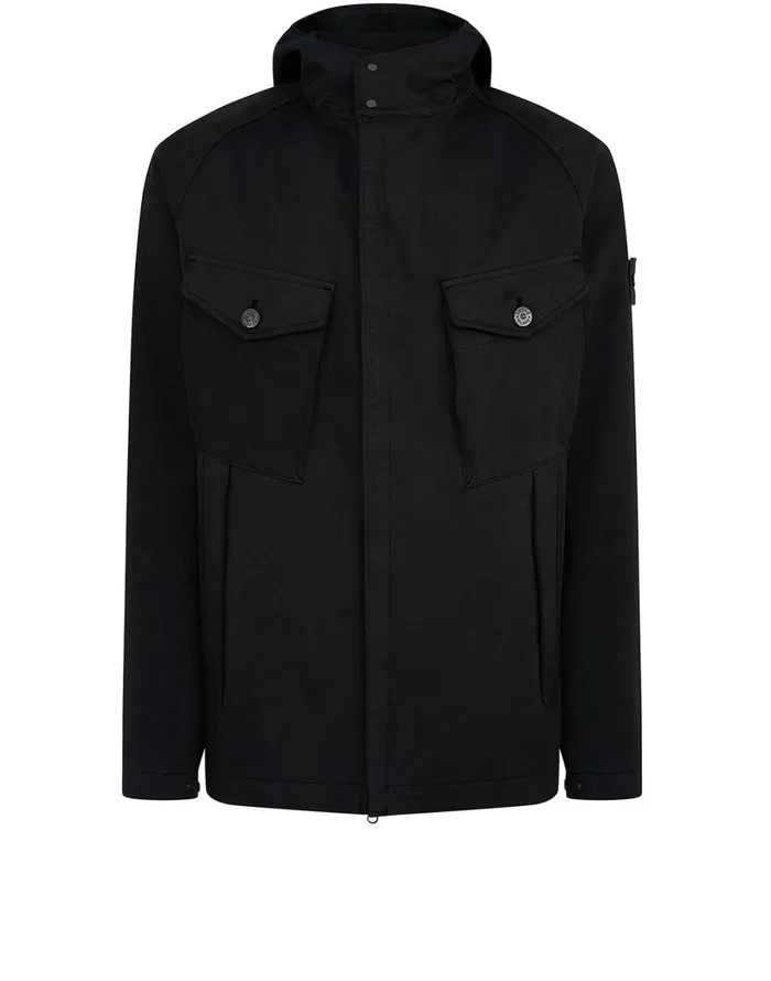 Mens Coats and Jackets Stone Island 441F1 Raso Gommato Double Ghost Piece Hooded Jacket In BlackJackets Black Mens Coats and Jackets Stone Island 441F1 Raso Gommato Double Ghost Piece Hooded Jacket In BlackJackets Black