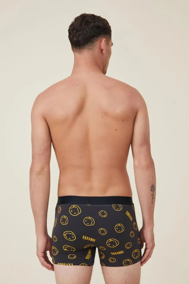 Mens Special Edition Trunks Lcn Mt Washed Blacknirvana Smiley Men Cotton On Socks and Underwear Mens Special Edition Trunks Lcn Mt Washed Blacknirvana Smiley Men Cotton On Socks and Underwear