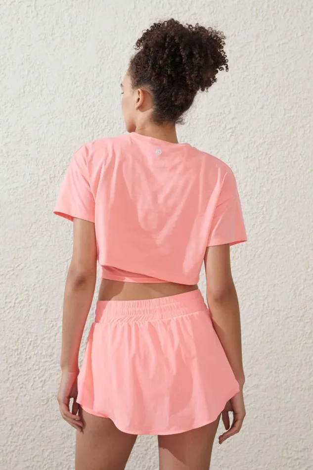 Mesh Layered Tshirt Coral Dream Women Cotton On Tops
