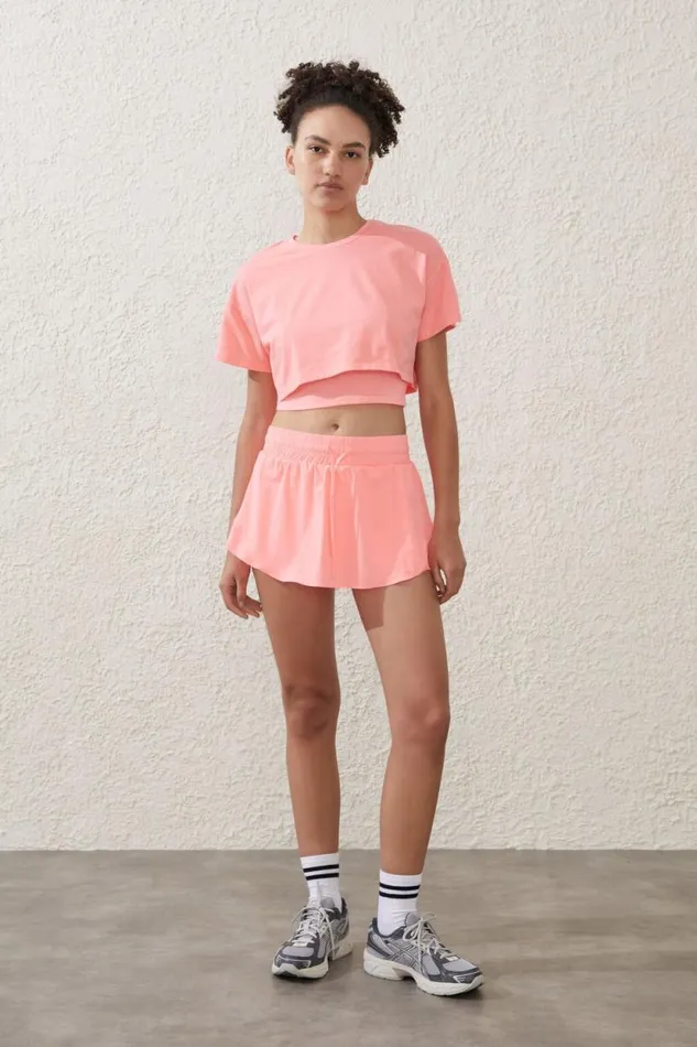 Mesh Layered Tshirt Coral Dream Women Cotton On Tops