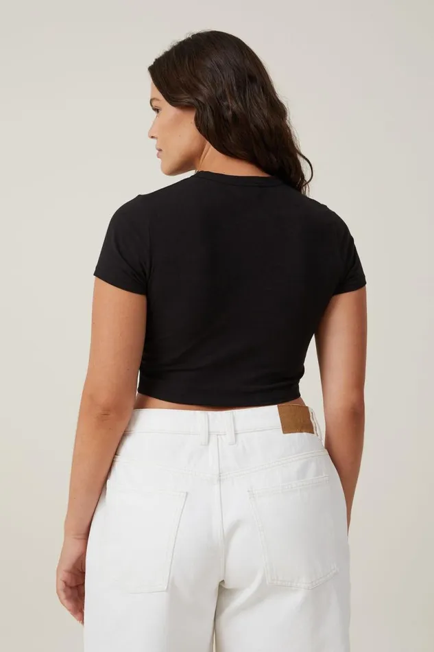 Micro Crop Tee Black Women Cotton On Tops Micro Crop Tee Black Women Cotton On Tops