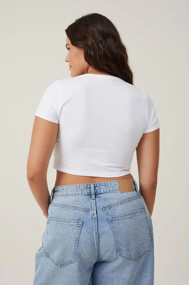 Micro Crop Tee White Women Cotton On Tops Micro Crop Tee White Women Cotton On Tops