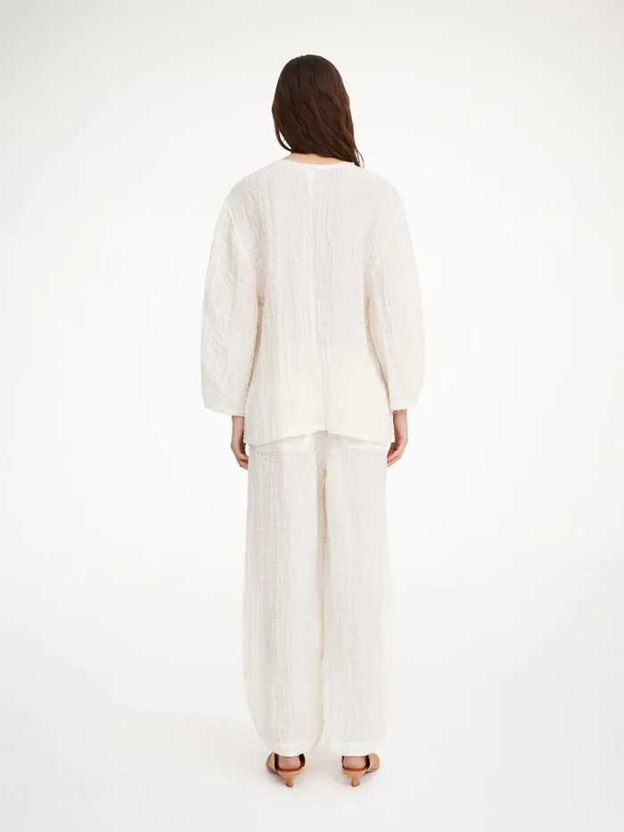 Mikala Organic Linen Blouse Pure White Women By Malene Birger Tops and Blouses