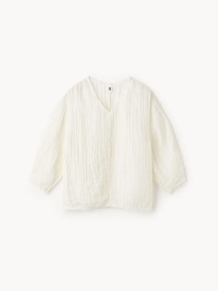 Mikala Organic Linen Blouse Pure White Women By Malene Birger Tops and Blouses