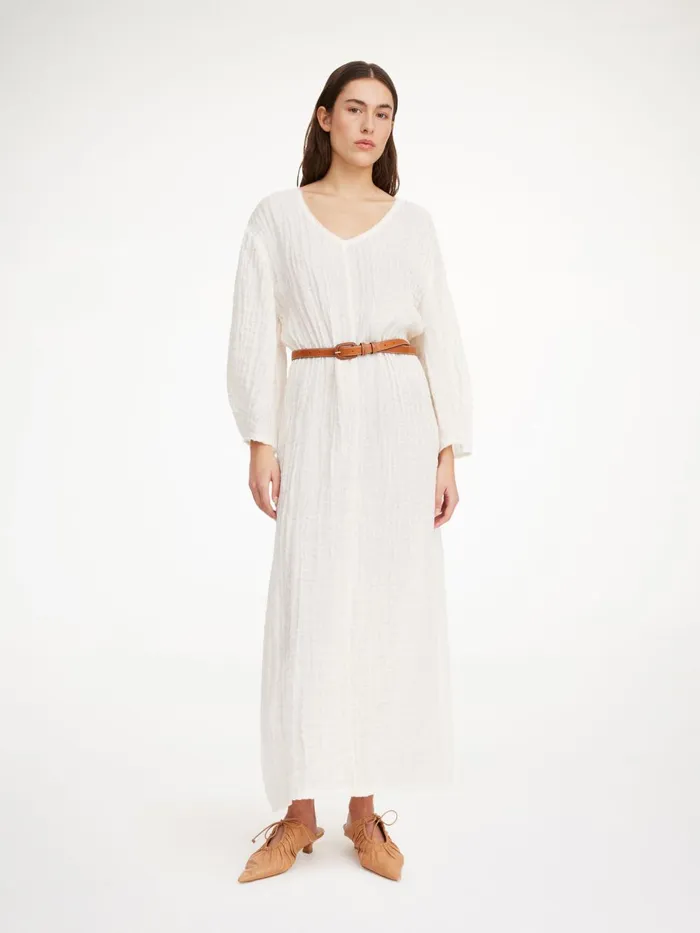 Miolla Organic Linen Dress Pure White Women By Malene Birger Dresses