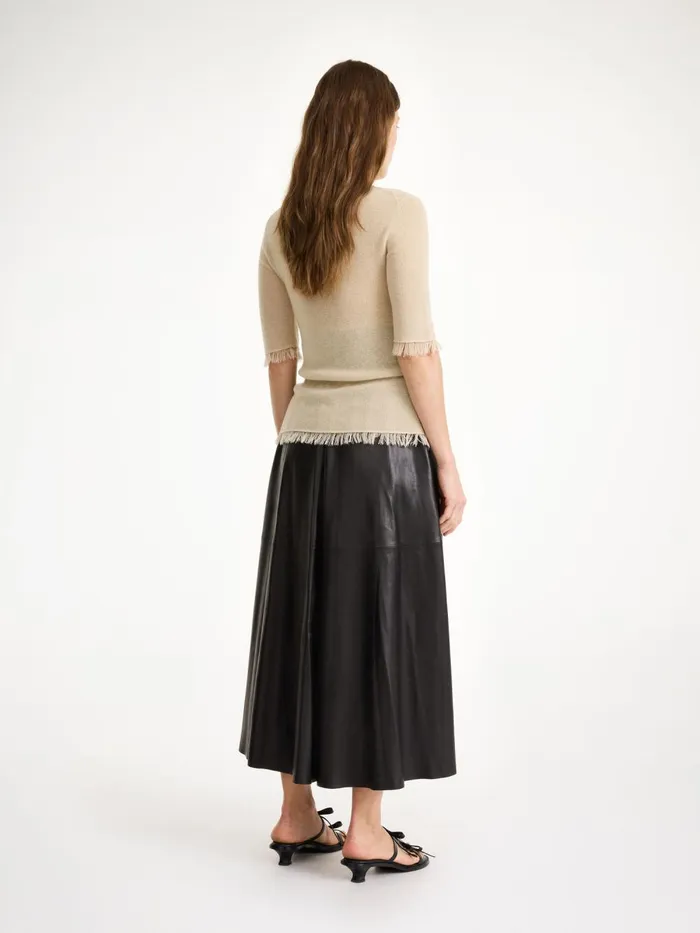 Mivilo Midi Leather Skirt Black Women By Malene Birger Skirts