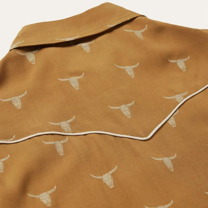 Mojave Longhorn Print Snap Western Shirt Brown Women Stetson Western Shirts