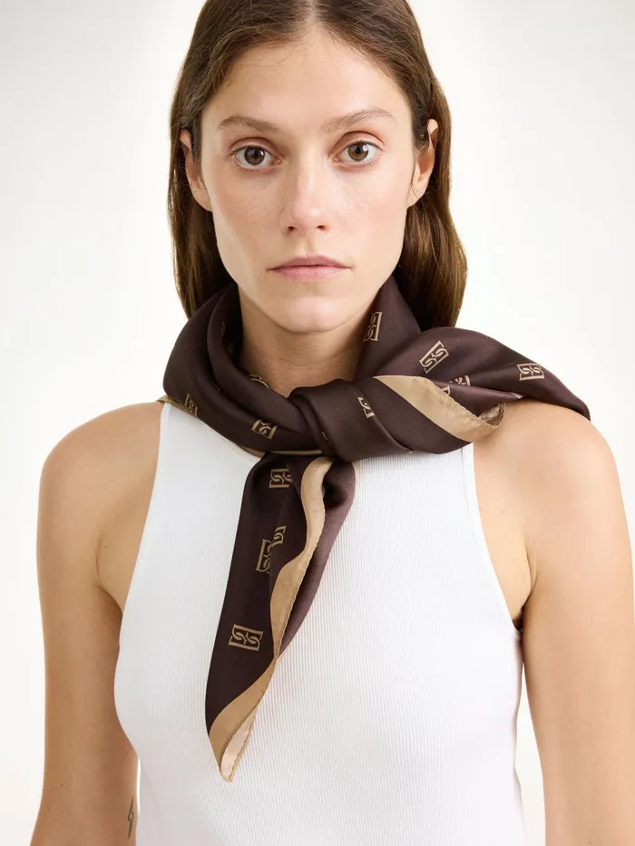 Monnas Silk Scarf Shale Women By Malene Birger Scarves