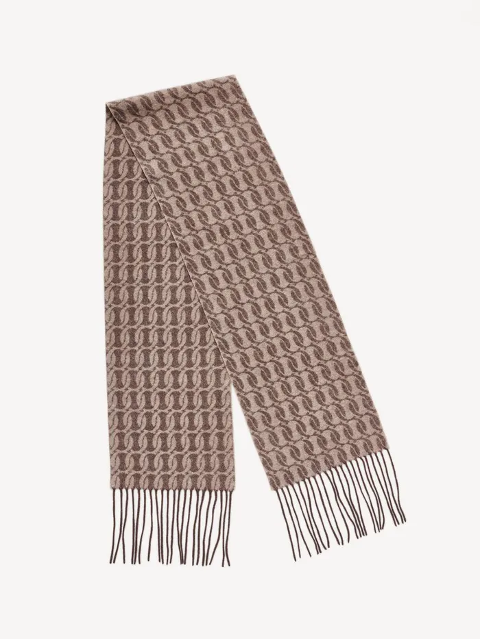 Monni WoolBlend Scarf Grey Brown Melange Women By Malene Birger Scarves