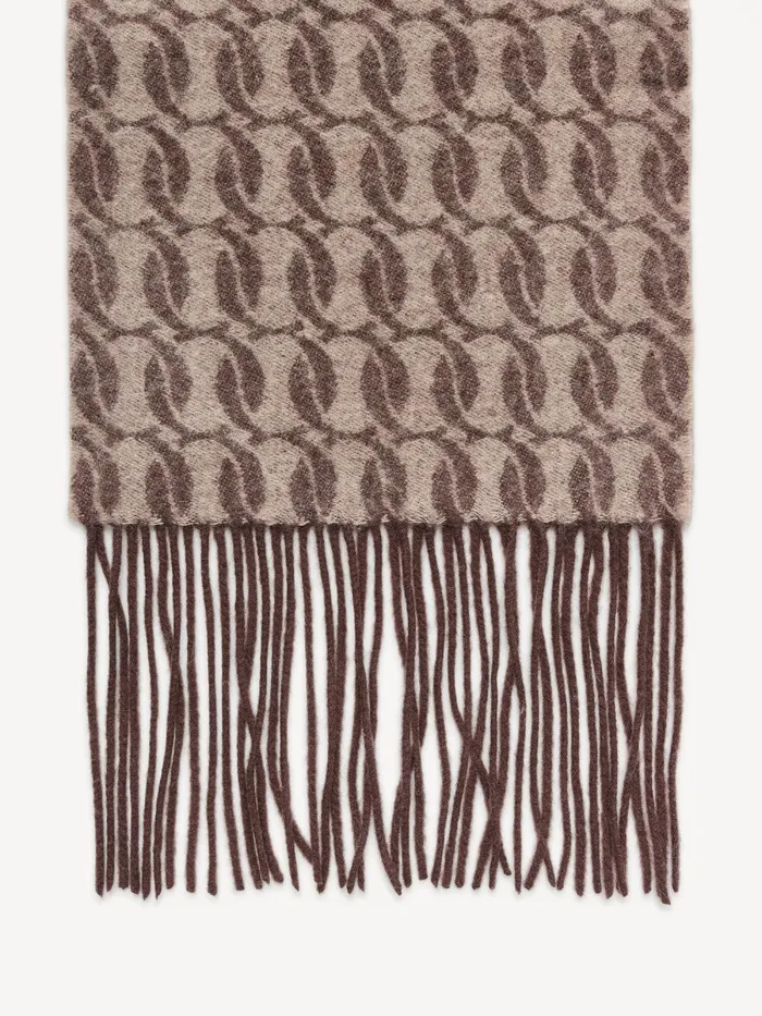 Monni WoolBlend Scarf Grey Brown Melange Women By Malene Birger Scarves