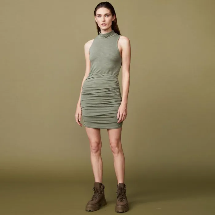 MONROW DRESSES Supersoft Mock Neck Tank Dress Laurel Green 8211 Shop