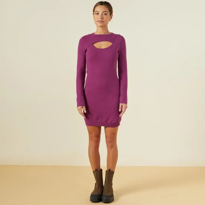 MONROW DRESSES Supersoft Sweater Knit Cut Out Dress Raspberry Rose 8211 Shop