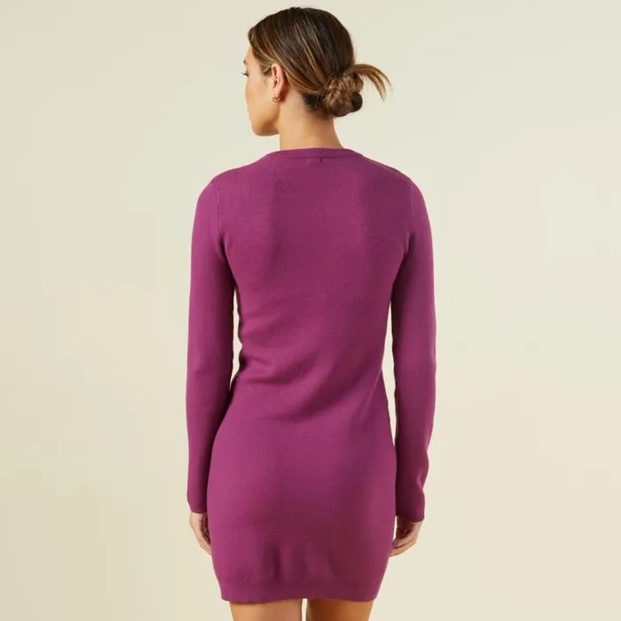 MONROW DRESSES Supersoft Sweater Knit Cut Out Dress Raspberry Rose 8211 Shop