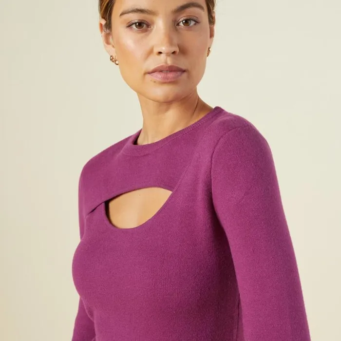 MONROW DRESSES Supersoft Sweater Knit Cut Out Dress Raspberry Rose 8211 Shop