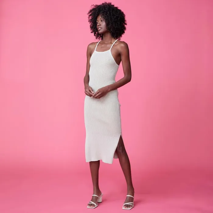 MONROW DRESSES Tank Maxi Sweater Dress Buttercream 8211 Shop