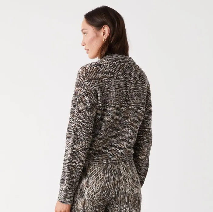 MONROW JACKETS Spacedye Crochet Cardigan Pecan Multi 8211 Shop