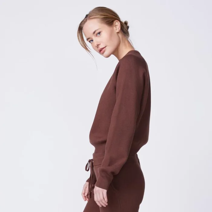 MONROW KNITS Soft Knit Raglan Sweater Coffee 8211 Shop