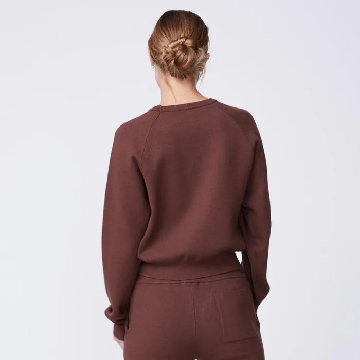 MONROW KNITS Soft Knit Raglan Sweater Coffee 8211 Shop