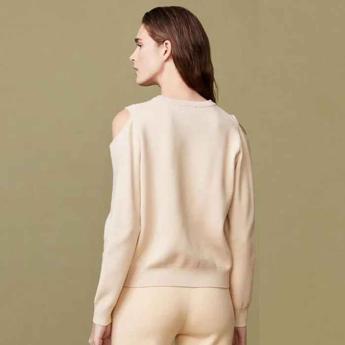 MONROW KNITS Supersoft Sweater Knit Cut Out Sweatshirt Off White 8211 Shop