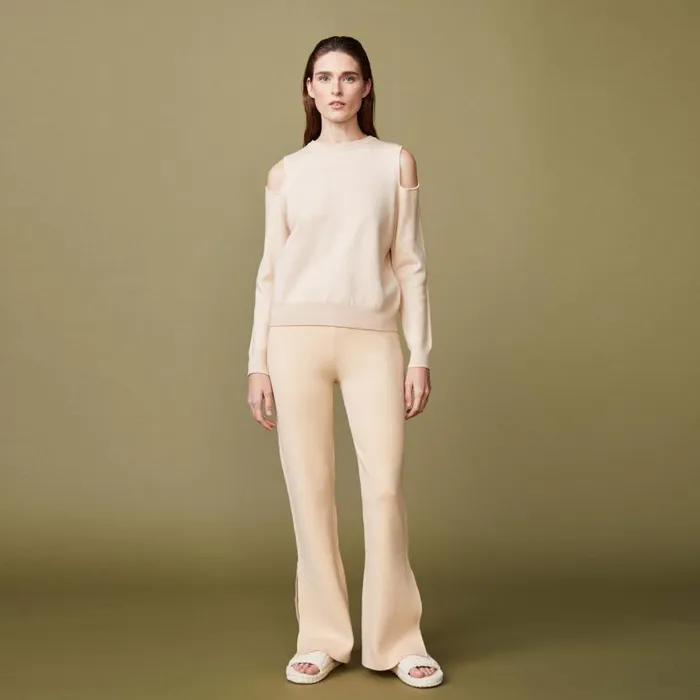 MONROW KNITS Supersoft Sweater Knit Cut Out Sweatshirt Off White 8211 Shop