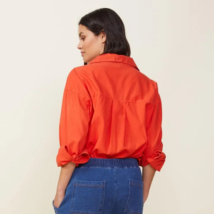 MONROW LONG SLEEVE Poplin Shirt Samba 8211 Shop