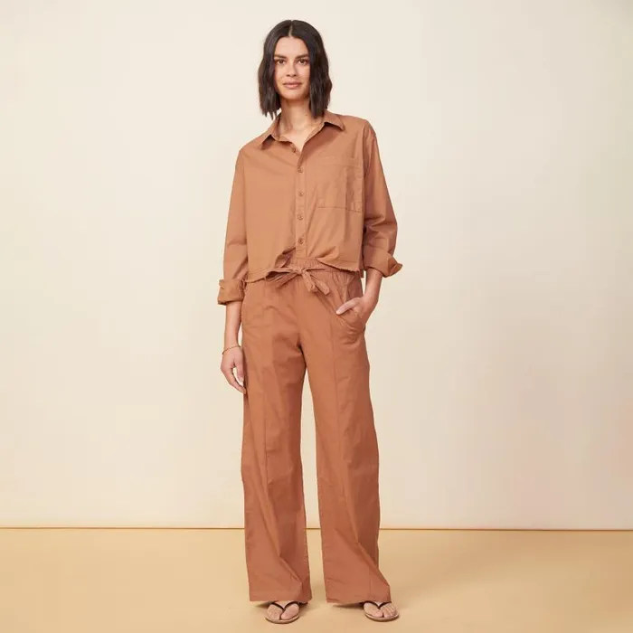 MONROW PANTS Poplin Pocket Pants Sahara 8211 Shop