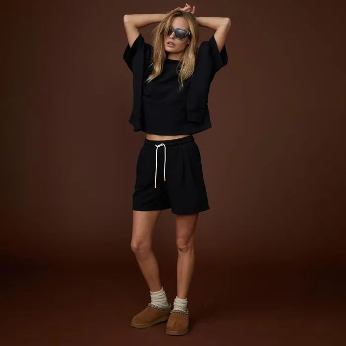 MONROW SHORTS 90039s Classic Sweat Short Black 8211 Shop