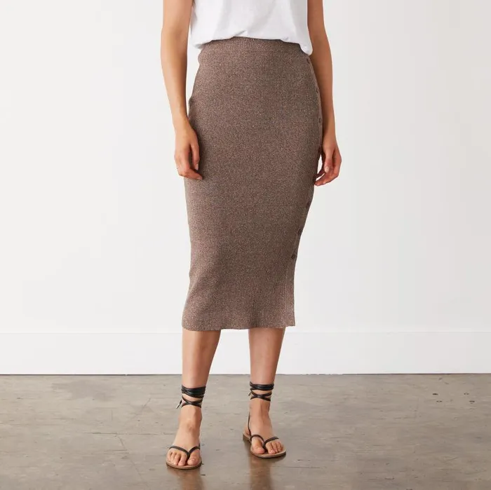 MONROW SKIRTS Rib Midi Skirt Cocoa 8211 Shop