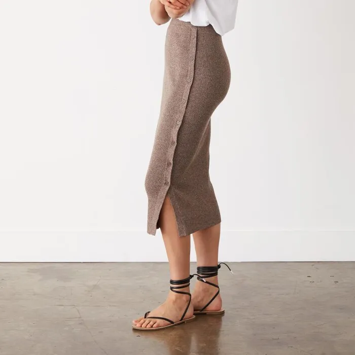 MONROW SKIRTS Rib Midi Skirt Cocoa 8211 Shop