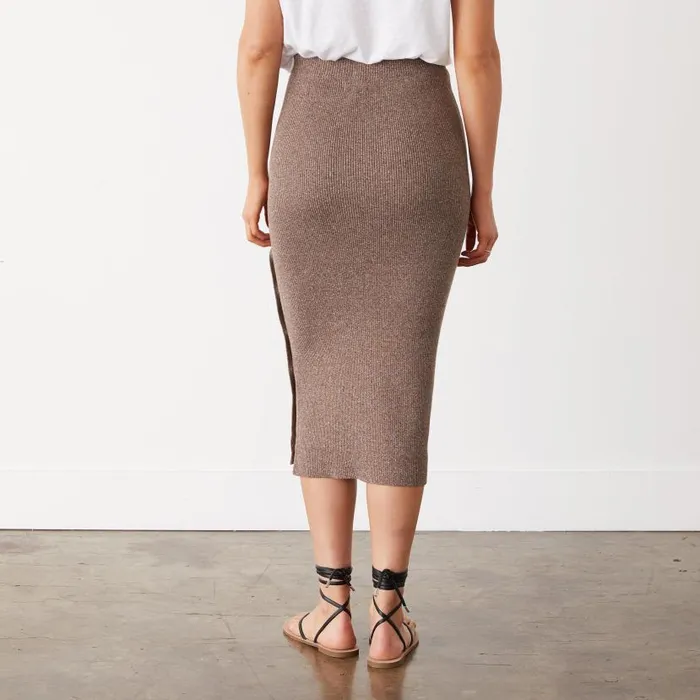 MONROW SKIRTS Rib Midi Skirt Cocoa 8211 Shop