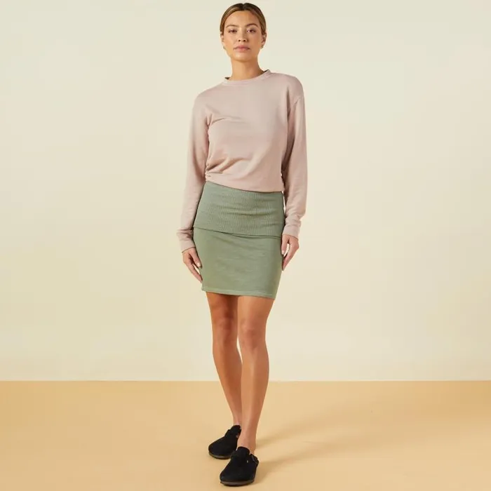 MONROW SKIRTS Supersoft Fold Over Skirt Laurel Green 8211 Shop