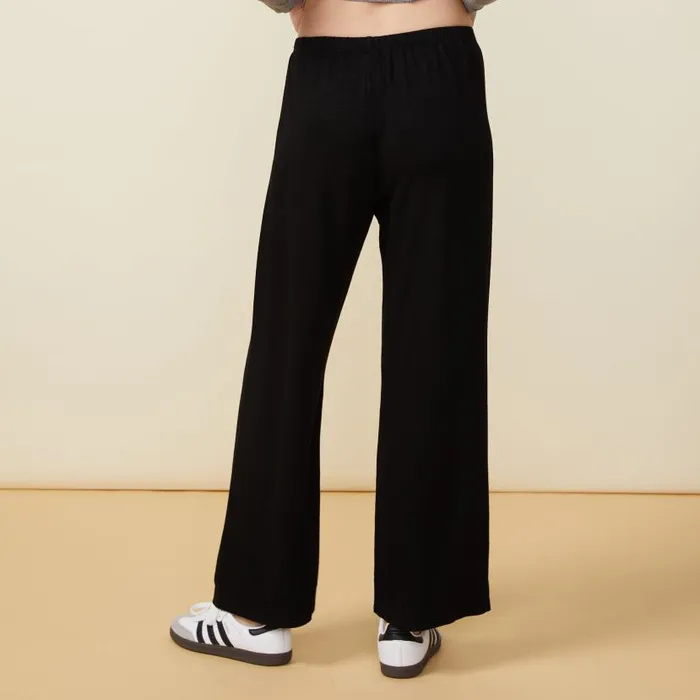MONROW SWEATS Supersoft Crop Straight Leg Sweat Black 8211 Shop