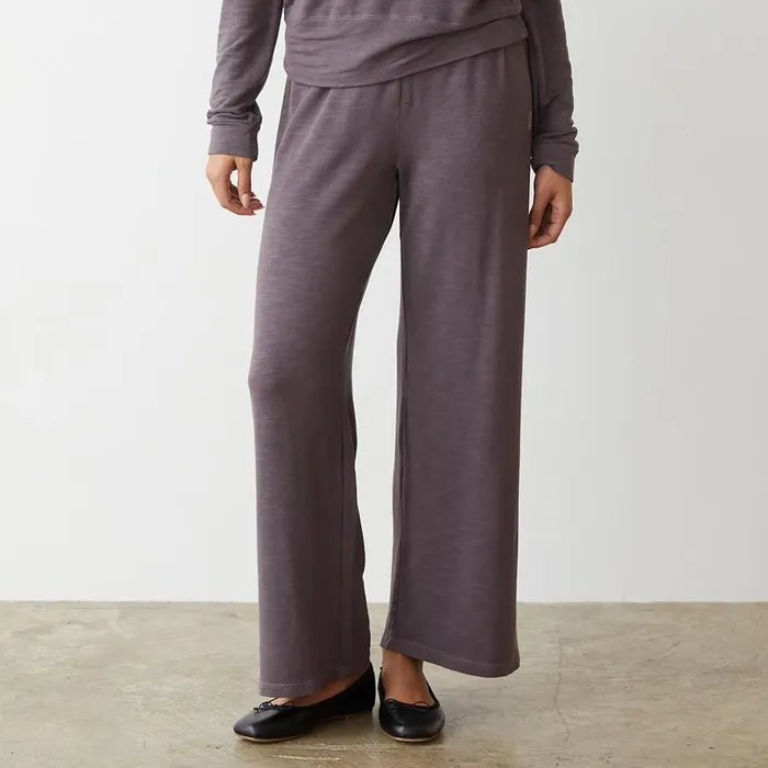 MONROW SWEATS Supersoft Crop Straight Leg Sweat Dusty Plum 8211 Shop