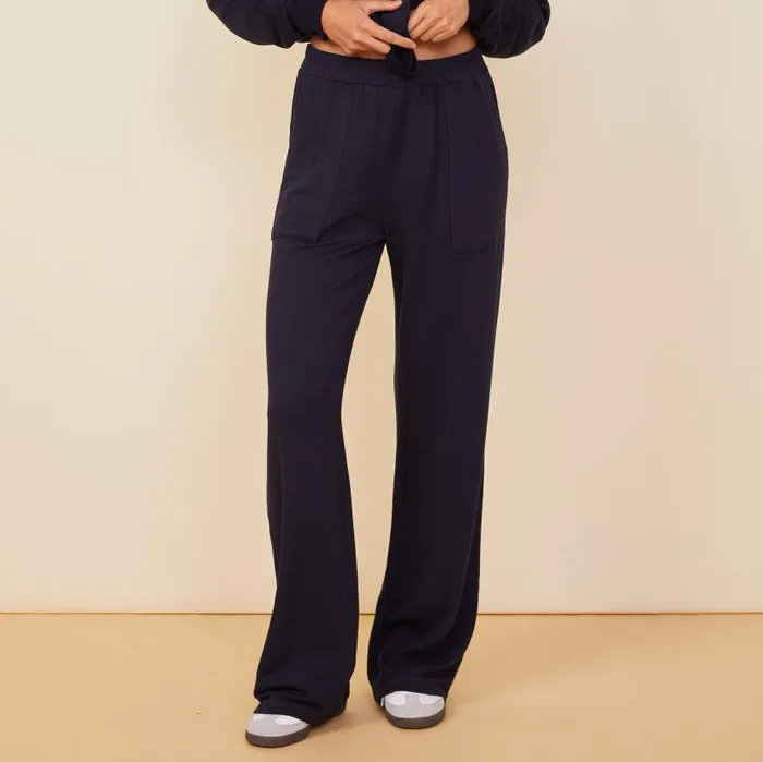 MONROW SWEATS Supersoft Fleece Patch Pocket Sweat Neptune 8211 Shop