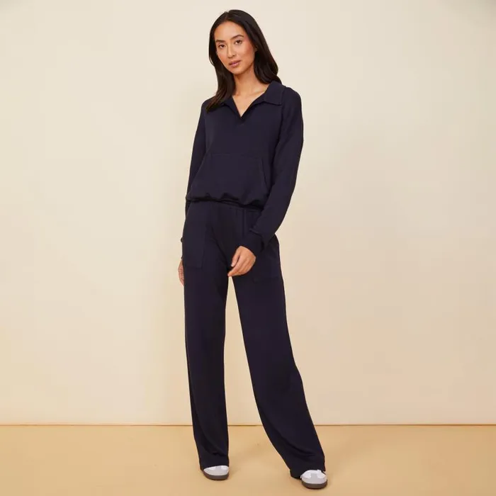 MONROW SWEATS Supersoft Fleece Patch Pocket Sweat Neptune 8211 Shop