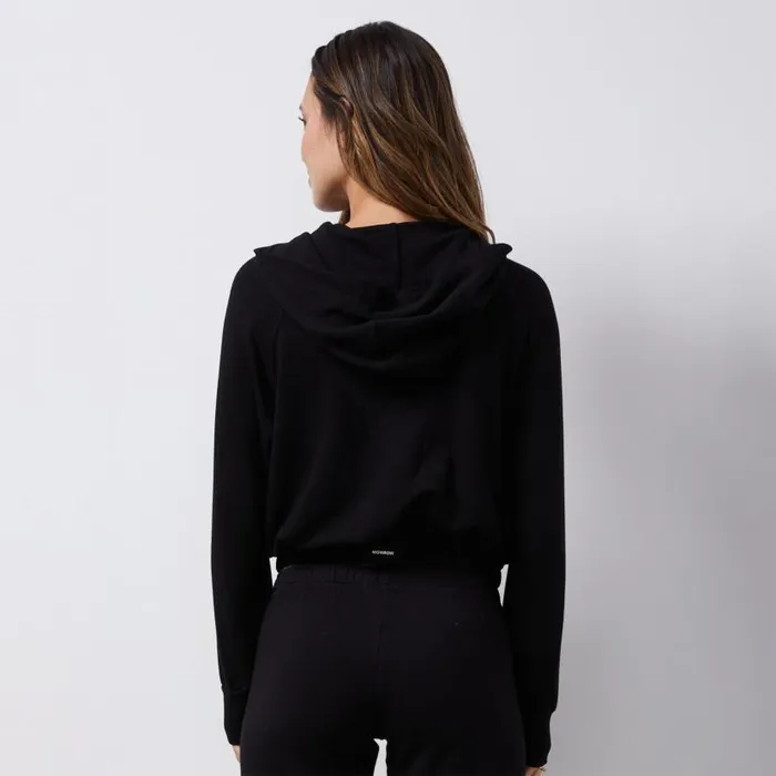 MONROW SWEATSHIRTS French Terry Crop Hoody Black 8211 Shop