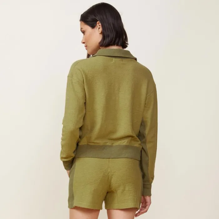 MONROW SWEATSHIRTS Fuzzy Fleece Polo Sweatshirt Willow 8211 Shop