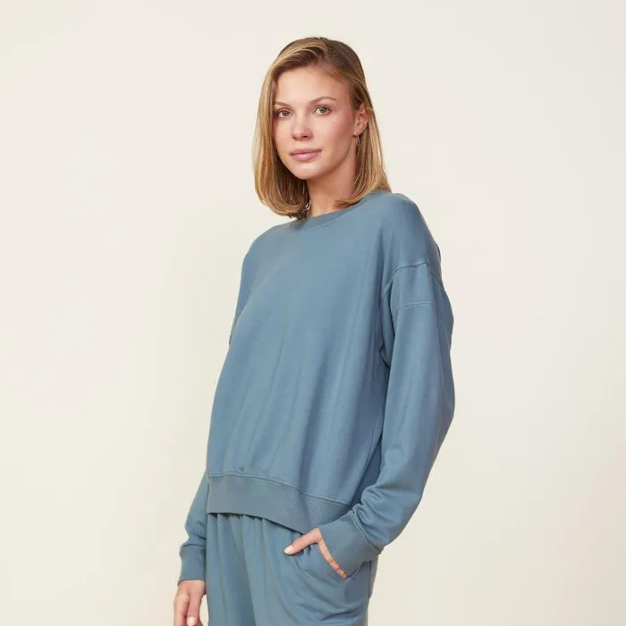 MONROW SWEATSHIRTS Patch Pocket Sweatshirt Green Grey 8211 Shop