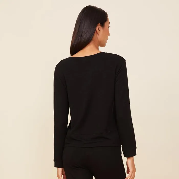 MONROW SWEATSHIRTS Supersoft Crew Neck Sweatshirt Black 8211 Shop