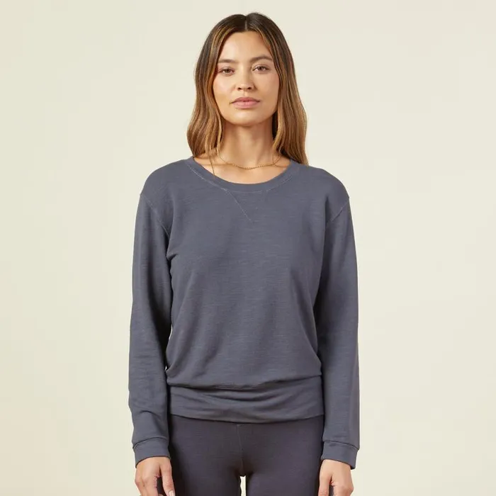 MONROW SWEATSHIRTS Supersoft Crew Neck Sweatshirt Vintage Black 8211 Shop