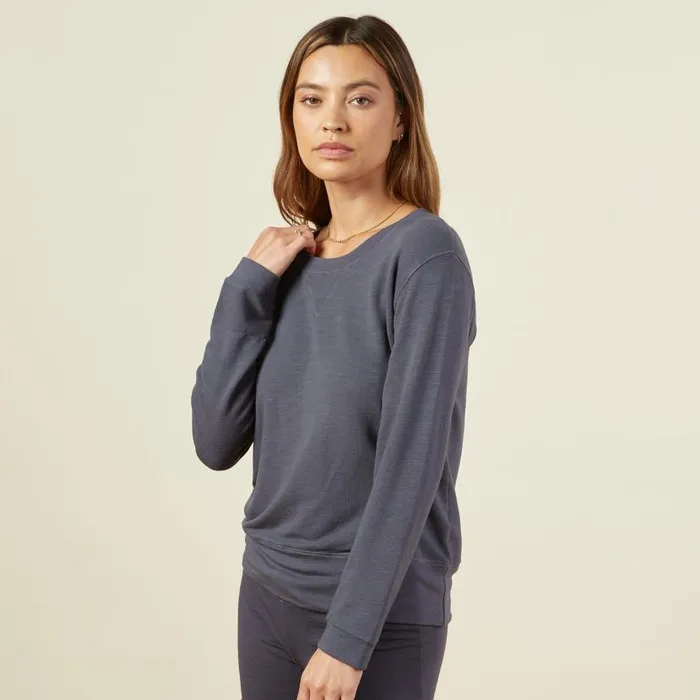 MONROW SWEATSHIRTS Supersoft Crew Neck Sweatshirt Vintage Black 8211 Shop