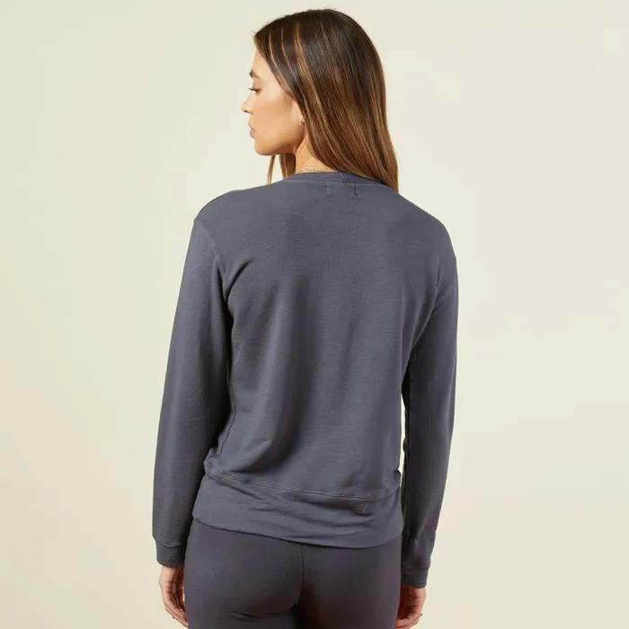 MONROW SWEATSHIRTS Supersoft Crew Neck Sweatshirt Vintage Black 8211 Shop